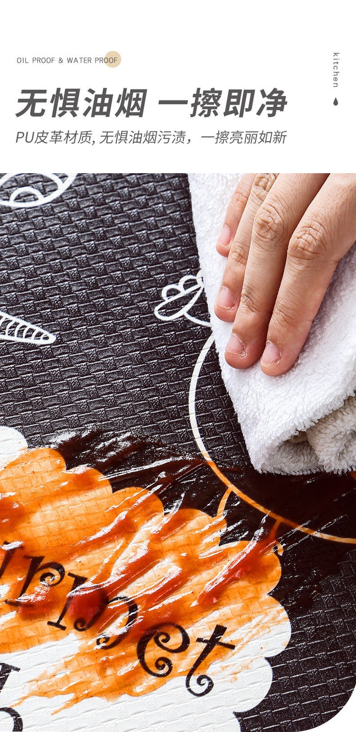 Special Floor Mat Thickened Floor Mat Waterproof Grease Removal Household PUPU Leather Easy Care Anti-slip Foot Mat