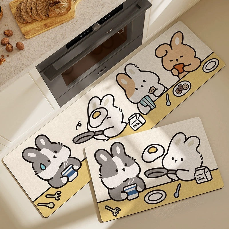 Special Floor Mat Thickened Floor Mat Waterproof Grease Removal Household PUPU Leather Easy Care Anti-slip Foot Mat Various Styles Available