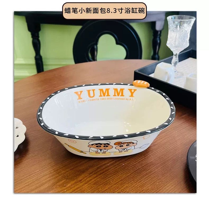 Crayon Shin-chan Ceramic Underglaze Bread Series Tableware Set
