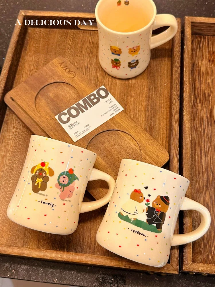 Polka Dot Bear Polka Dot Ceramic Mug 400ml