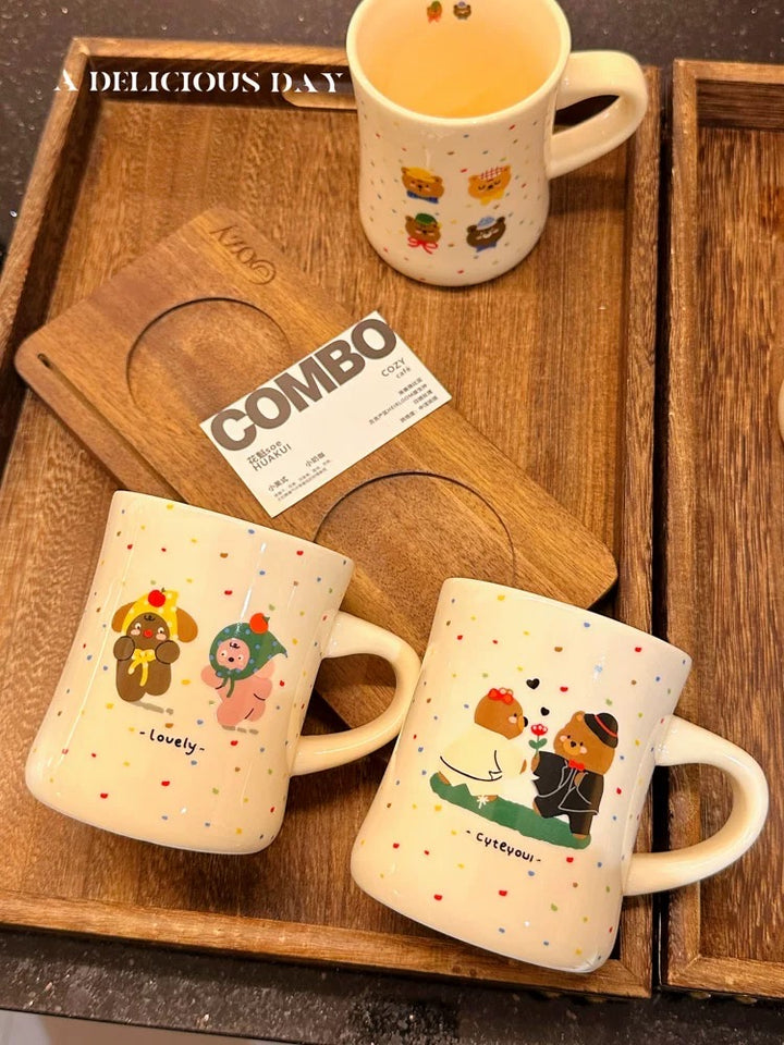Polka Dot Bear Polka Dot Ceramic Mug 400ml