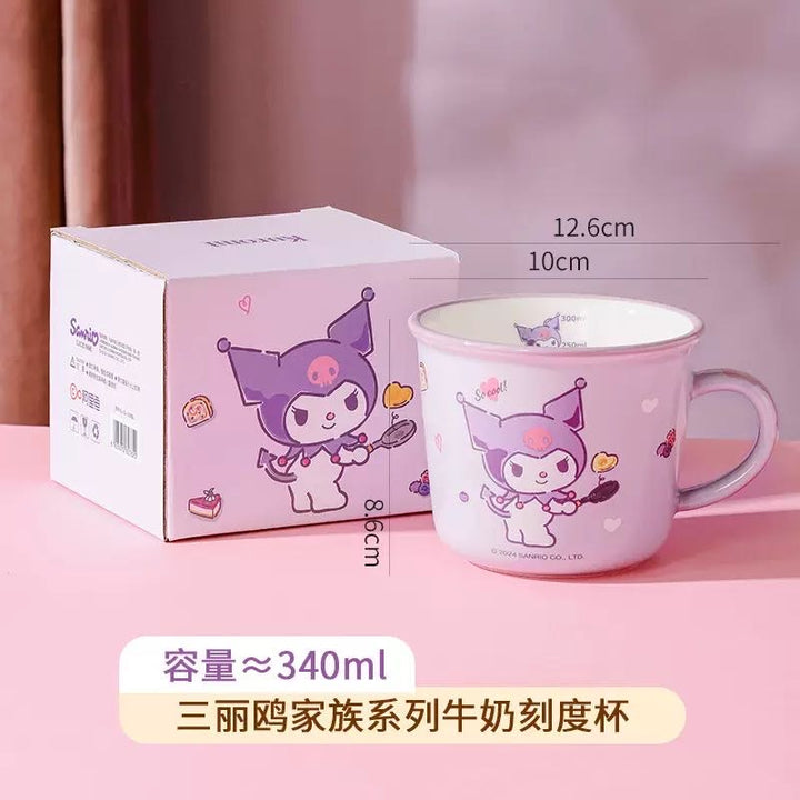 Sanrio Hello Kitty Ceramic Breakfast Cup Water Cup with Scale
