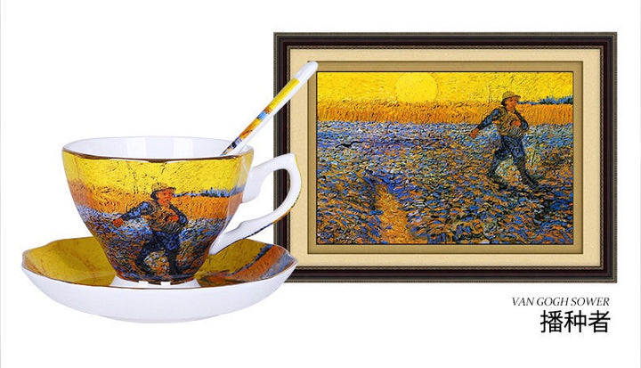 Van Gogh Bone China Cup Saucer Set Various Styles Available