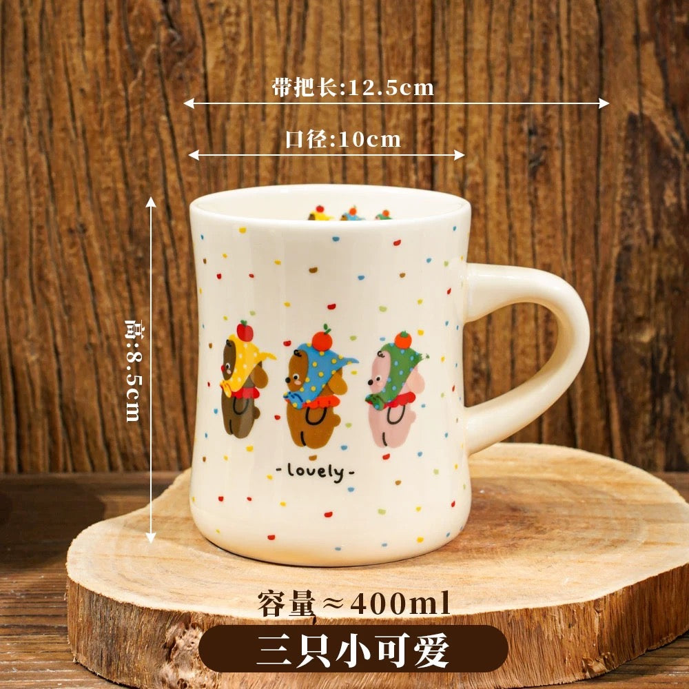 Polka Dot Bear Polka Dot Ceramic Mug 400ml
