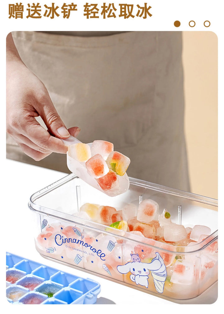 Sanrio Mold Household Food Grade Ice Tray with Lid Storage Box Spoon