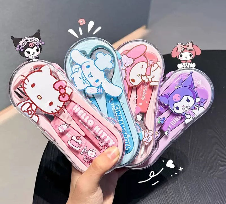 Sanrio Portable Spoon & Fork Set (Storage Box ) 304 Stainless Steel Kids Safe