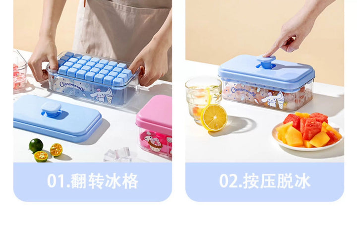 Sanrio Mold Household Food Grade Ice Tray with Lid Storage Box Spoon