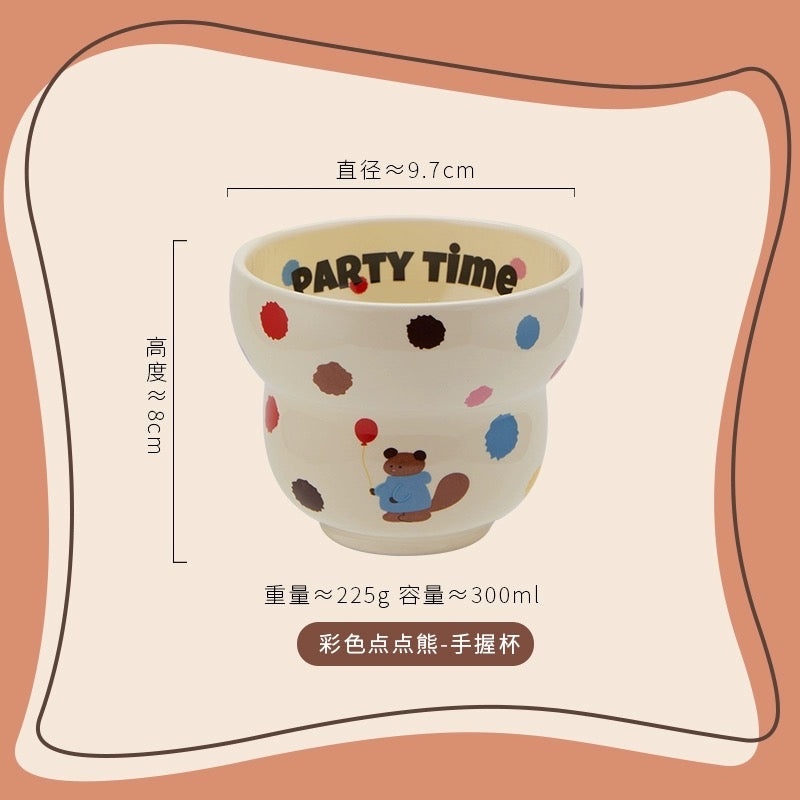Colorful Bear Ceramic Mug & 5Bowl
