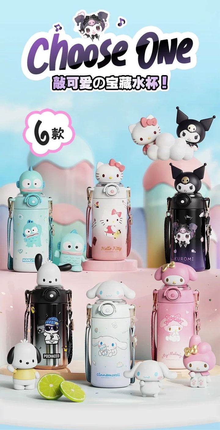 Sanrio 316 Stainless Steel Straw Thermos Cup Keep Warm Keep Cold Crossbody
