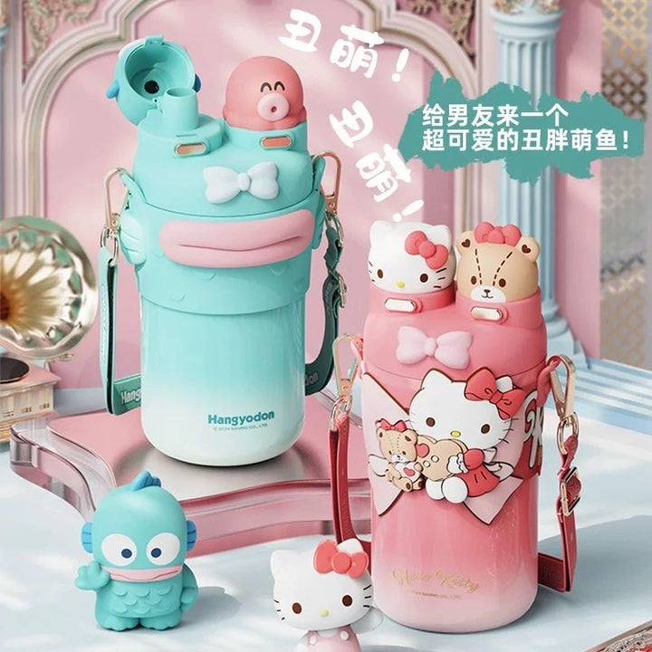 2026New Hangyodon & Kitty Thermos Cup Sanrio Dual-drink Cup
