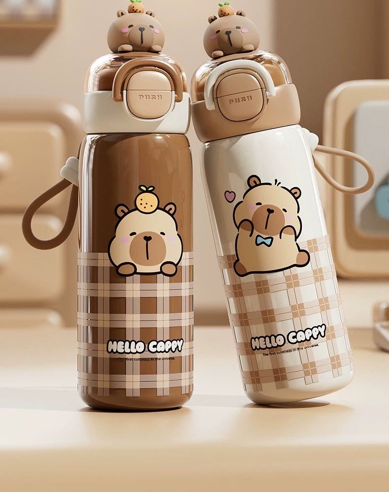 Capybara 316 Stainless Steel Thermos Cup Cup Sleeve Straw Cup Crossbody