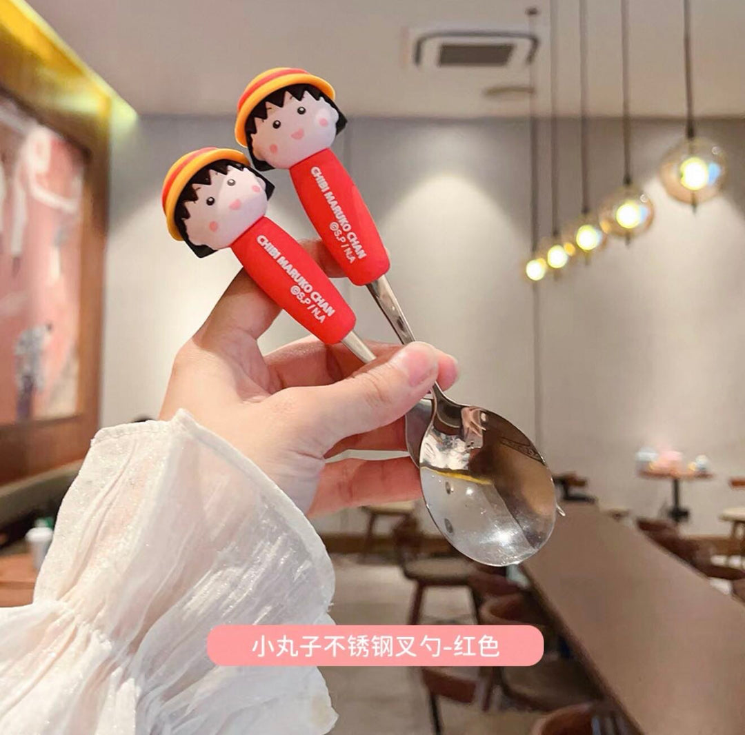 Chibi Maruko-chan Stainless Steel Spoon Fork Set