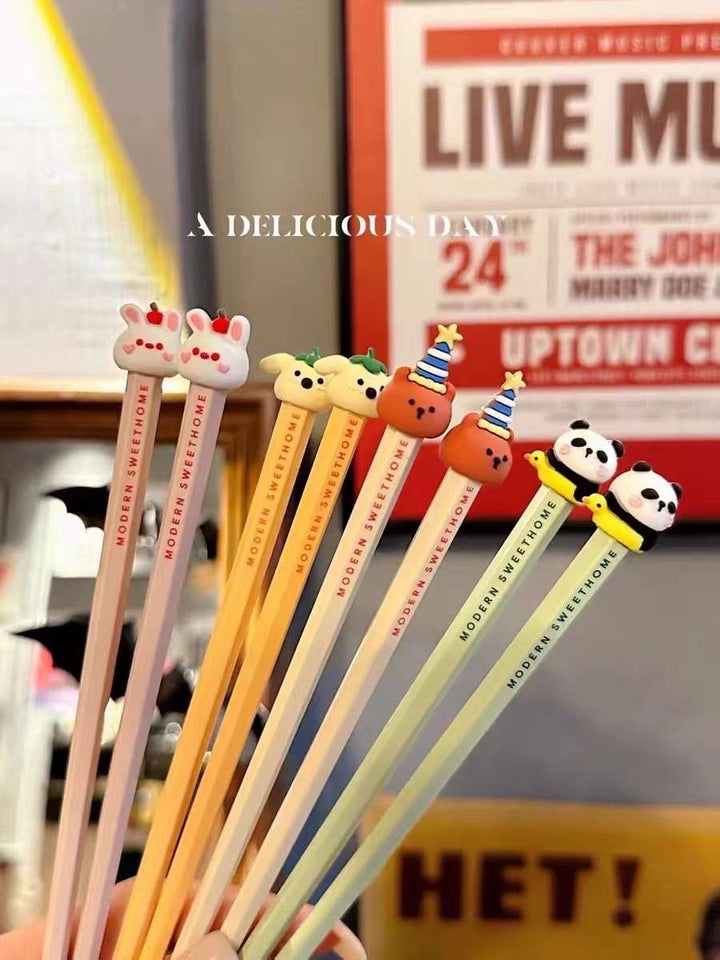 Cute Animal Alloy Chopsticks Antibacterial Anti-slip Chopsticks Individually Packaged