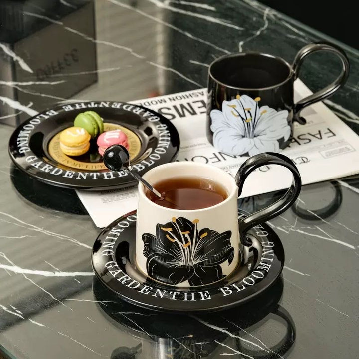 Series Lily Coffee Cup Saucer Set Exquisite Mug
