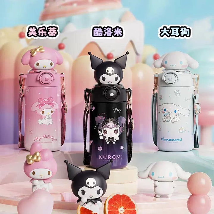 Sanrio 316 Stainless Steel Straw Thermos Cup Keep Warm Keep Cold Crossbody