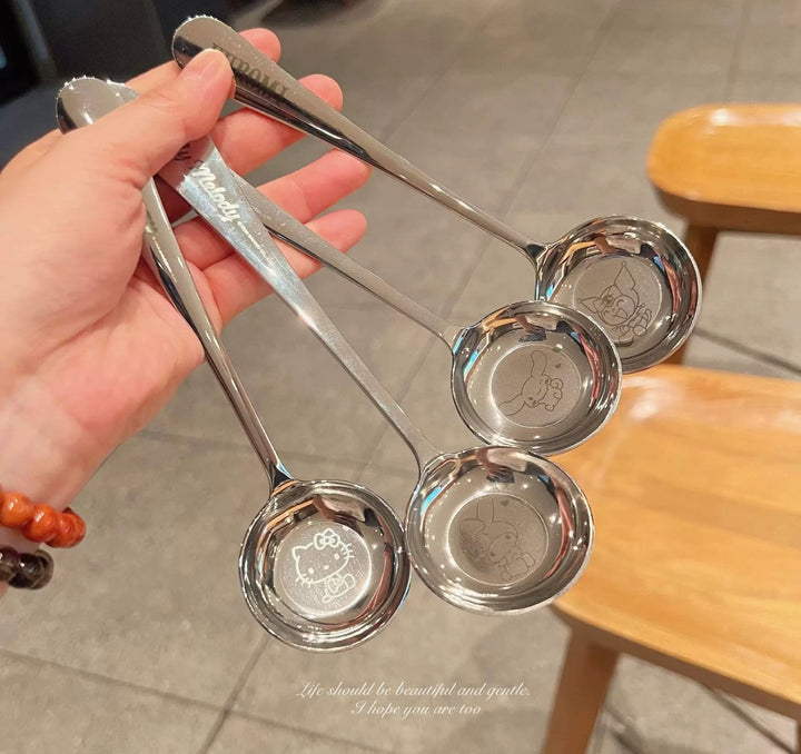 Sanrio 304 Stainless Steel Flat Bottom Round Head Soup Spoon Rice Spoon