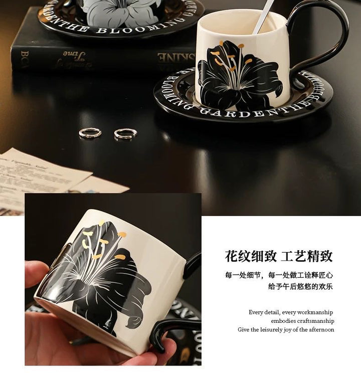 Series Lily Coffee Cup Saucer Set Exquisite Mug