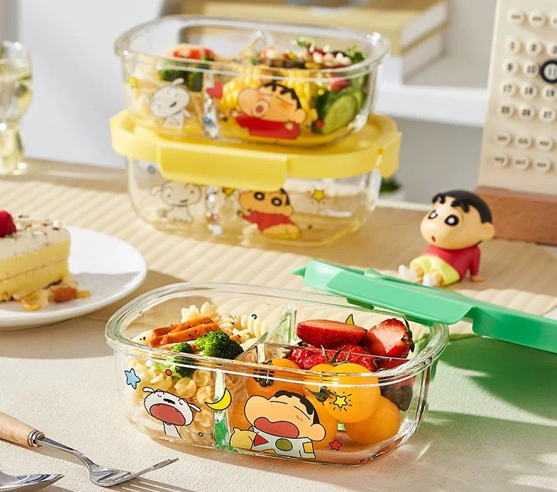 Crayon Shin-chan Glass Lunch Box Compartment Crisper