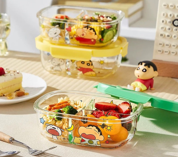 Crayon Shin-chan Glass Lunch Box Compartment Crisper