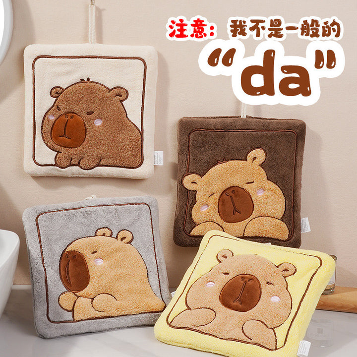 Capybara Hand Towel Thickened Coral Fleece Towel Kids Towel