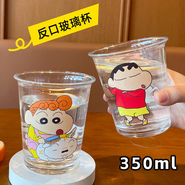 Crayon Shin-chan Glass Cup Heat Resistant Water Cup Set 1 Set 4