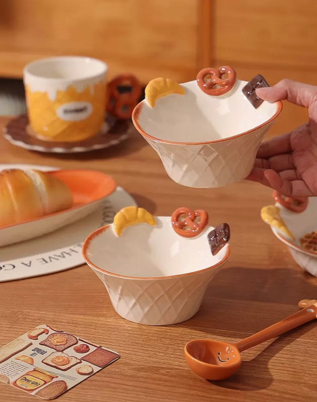 Bread Series Hand-painted Underglaze Ceramic Tableware Set