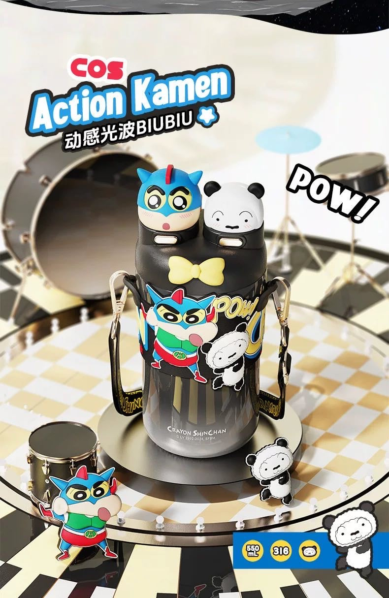 Classic Action Kamen Crayon Shin-chan Thermos Cup 316 Stainless Steel