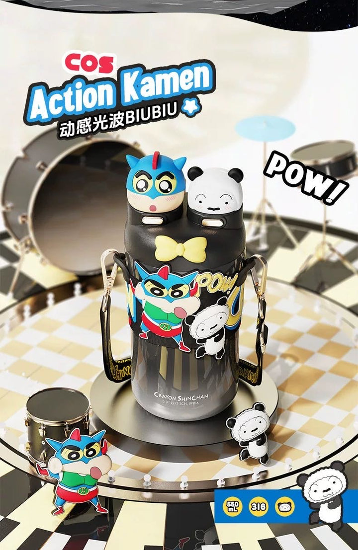 Classic Action Kamen Crayon Shin-chan Thermos Cup 316 Stainless Steel