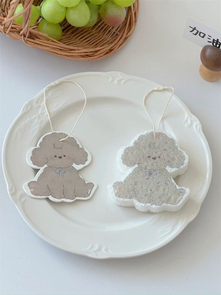 Cute Lanyard Wood Pulp Sponge Dish Sponge Cup Scouring Pad 1 Set Different Styles