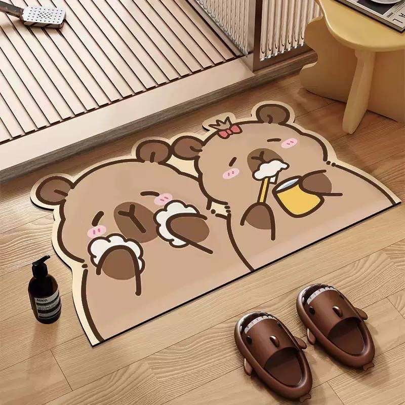 Capybara Series Soft Diatomite Bath Mat 🛁 | Super Absorbent & Quick-Dry | Anti-Slip | Multiple Designs Available
