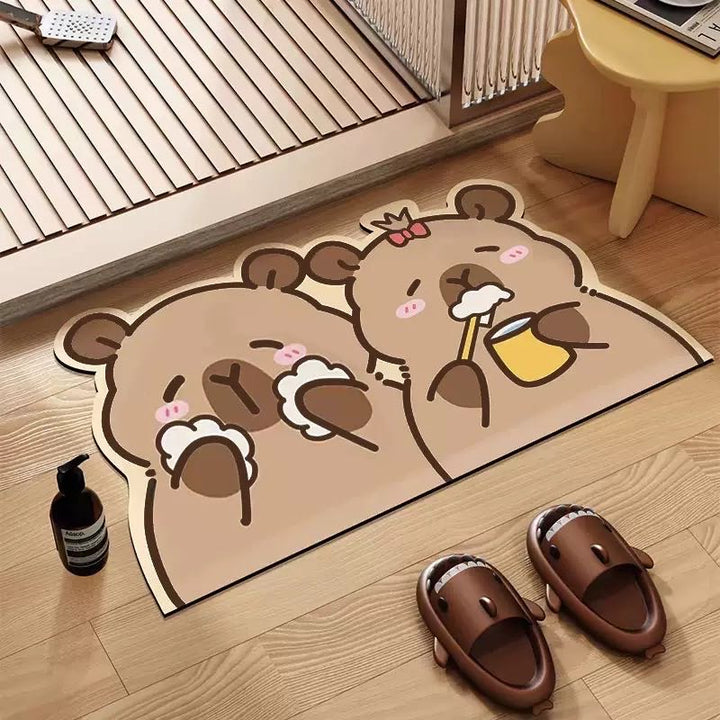 Capybara Series Soft Diatomite Bath Mat 🛁 | Super Absorbent & Quick-Dry | Anti-Slip | Multiple Designs Available