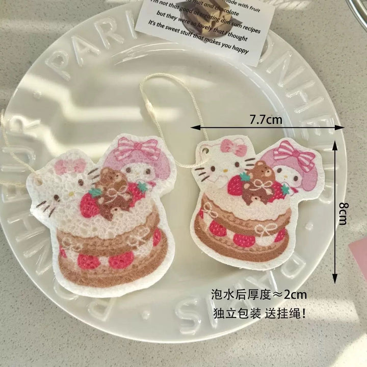 Bear 1 Set 4 Wood Pulp Sponge Bowl Scouring Pad
