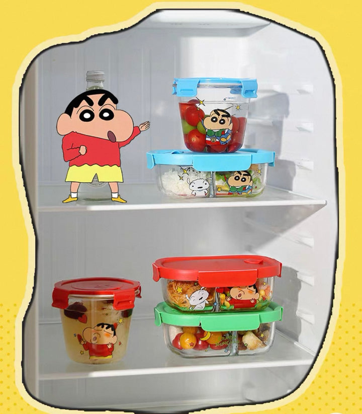 Crayon Shin-chan Glass Lunch Box Compartment Crisper