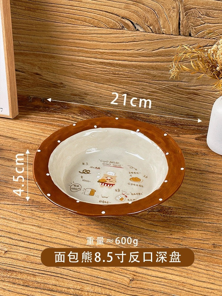 Bread Bear Series Good-looking Underglaze Ceramic Set