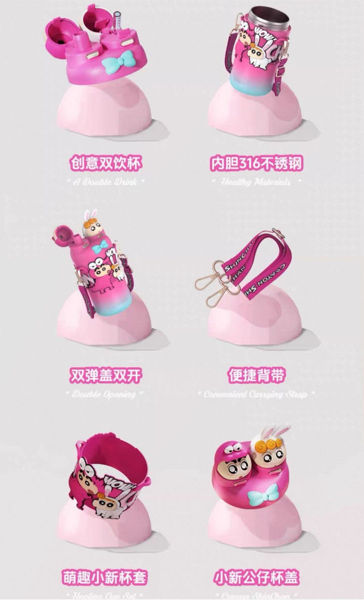 Classic Action Kamen Crayon Shin-chan Thermos Cup 316 Stainless Steel