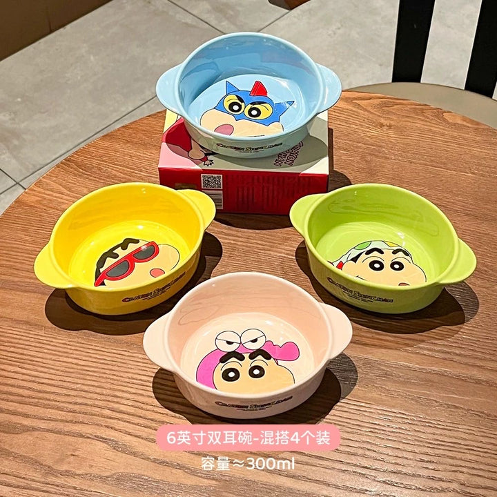 Crayon Shin-chan Ceramic Tableware Set Bowl Plate Set