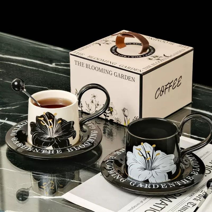Series Lily Coffee Cup Saucer Set Exquisite Mug