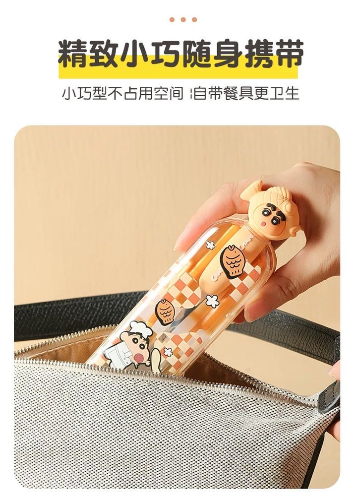 Crayon Shin-chan 304 Stainless Steel Chopsticks Spoon Portable Set