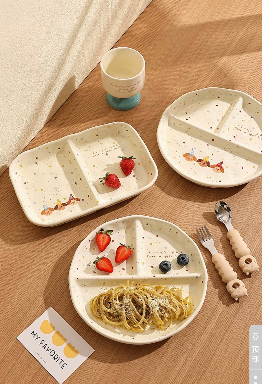 211 Compartment Dinner Plate Cute Ceramic Tableware