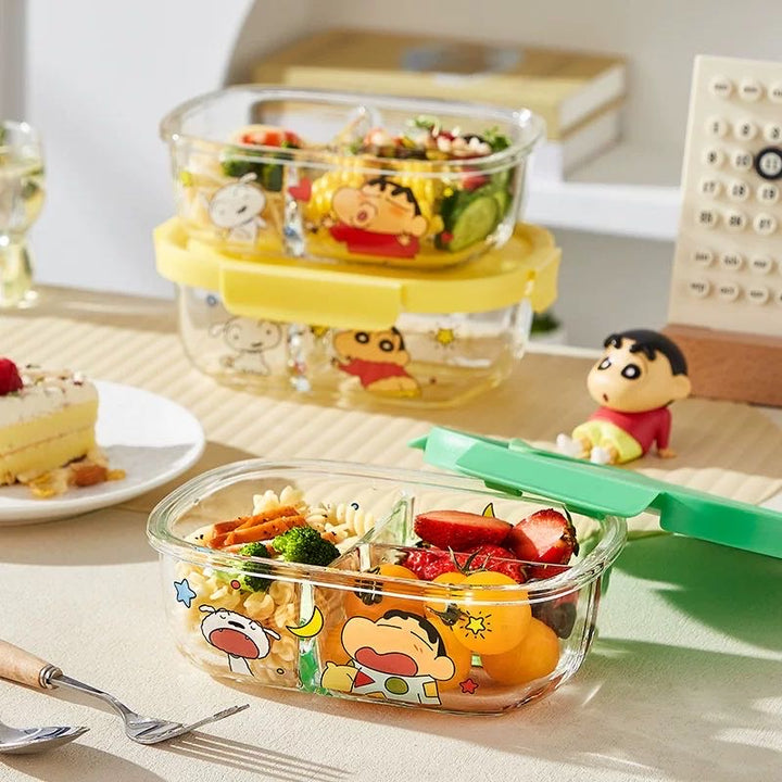 Crayon Shin-chan Glass Lunch Box Compartment Crisper