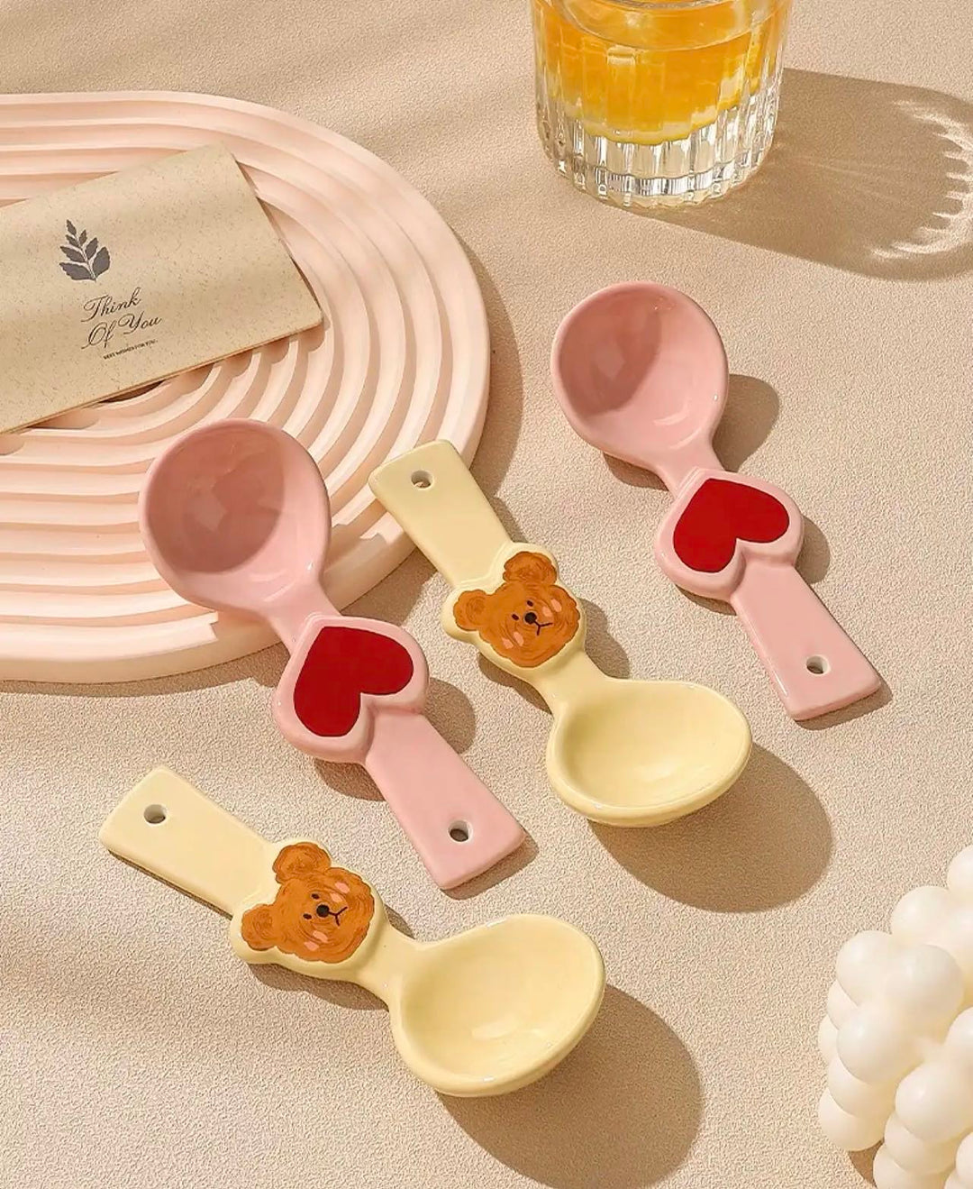 Hand-painted emoBear & Ceramic Soup Spoon
