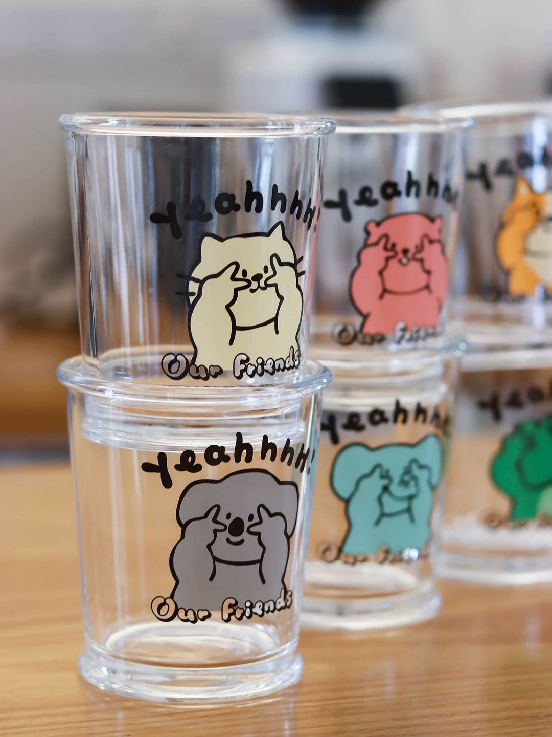 Series Cute Animal Glass Cup Healing Glass Cup