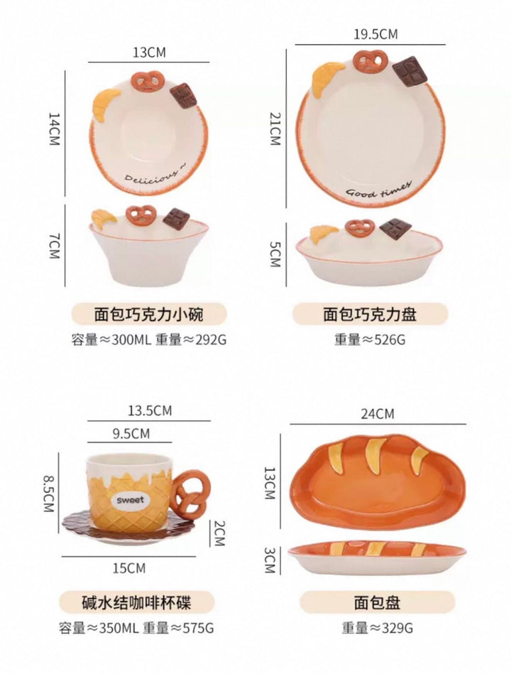Bread Series Hand-painted Underglaze Ceramic Tableware Set