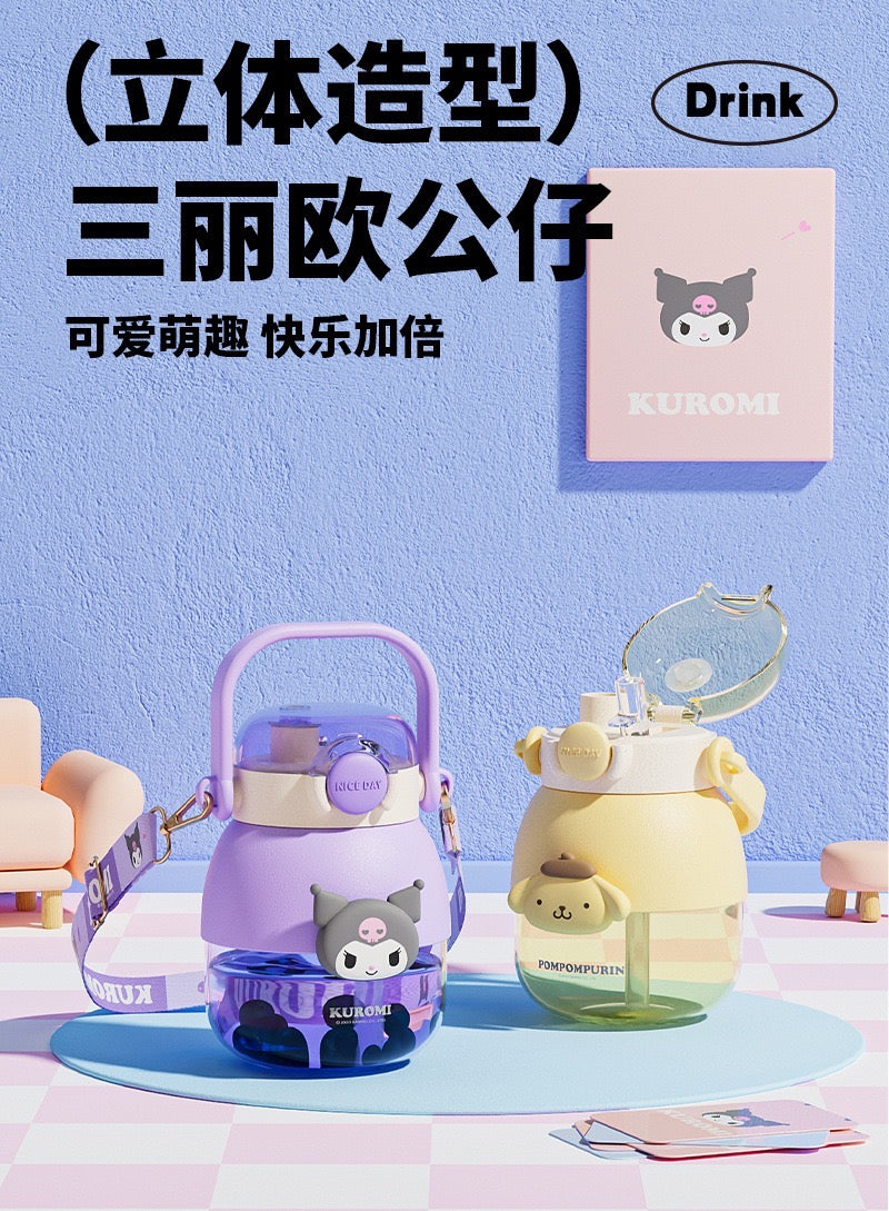 Sanrio Large Capacity Dual-drink Cup Cup Crossbody 1050ml