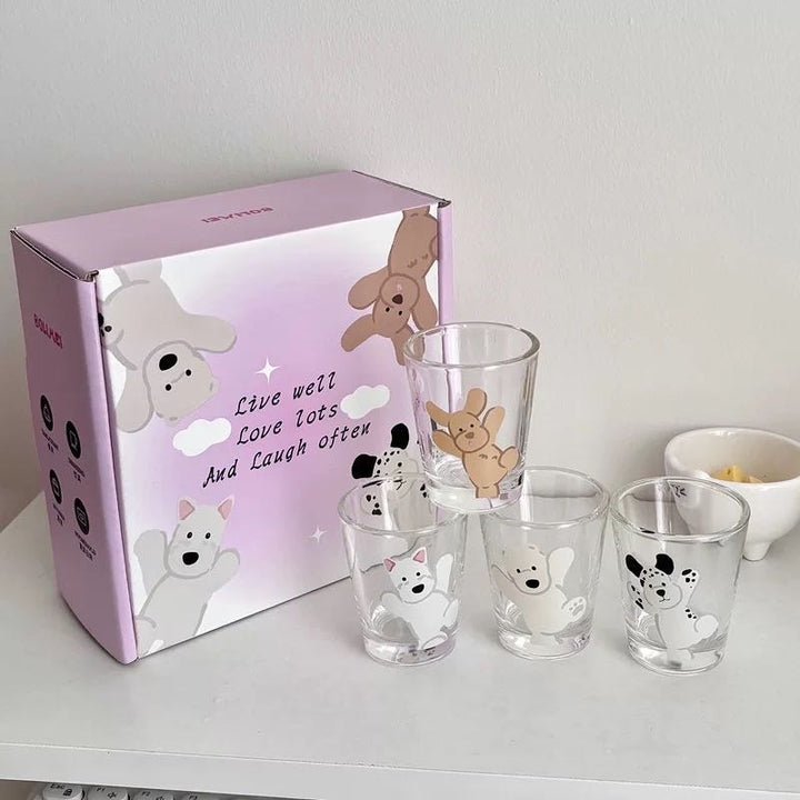 Cute Dog Mini Soju Cup 50ml Cup Gift Box 1 Set 4
