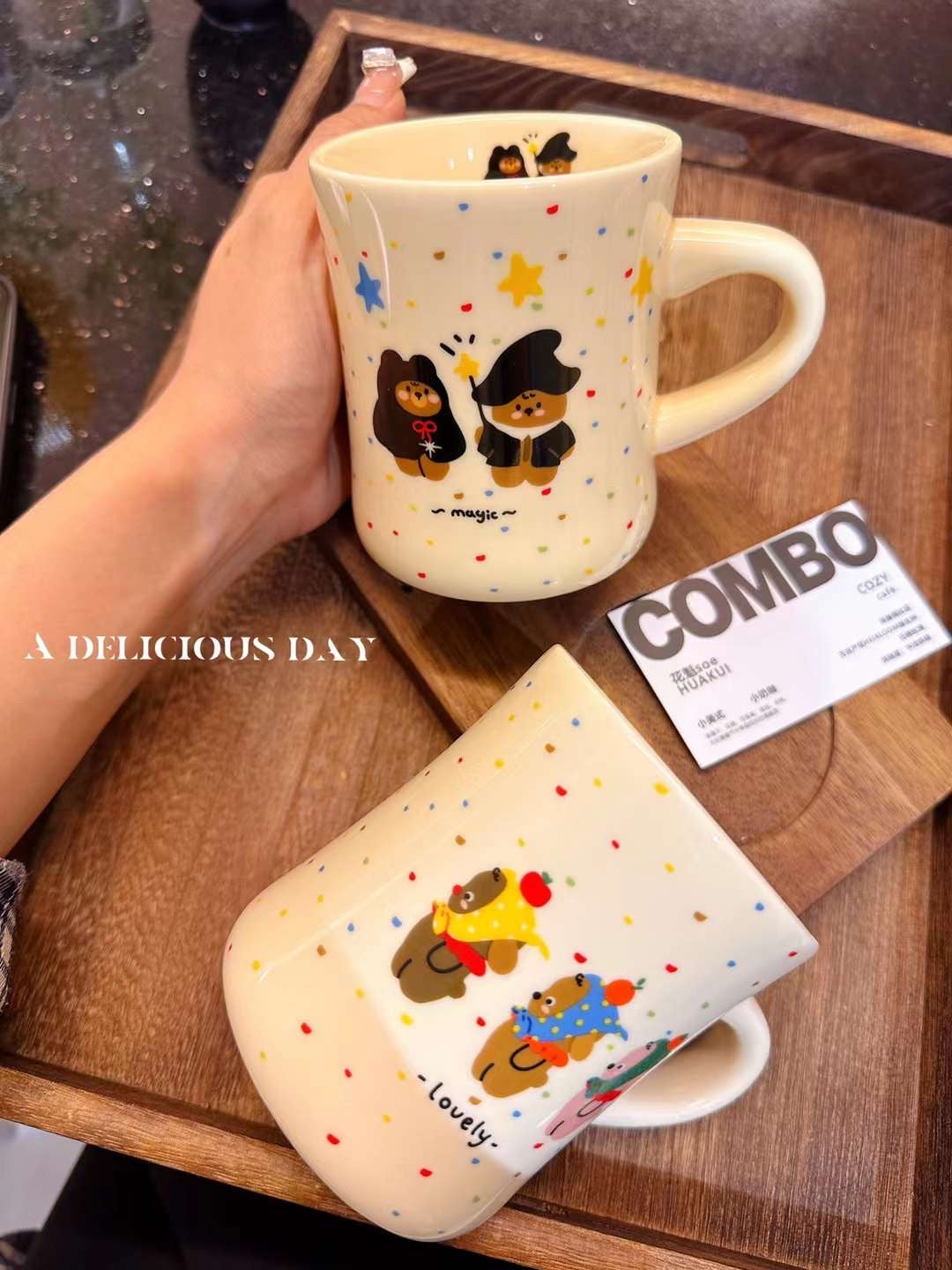 Polka Dot Bear Polka Dot Ceramic Mug 400ml