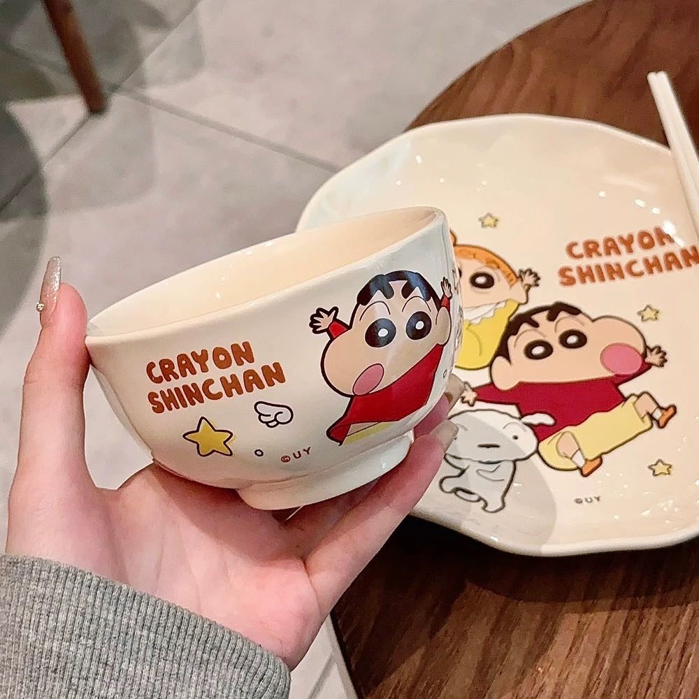 Crayon Shin-chan For One Person 5Ceramic Tableware Set Gift Box