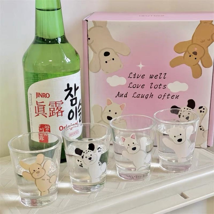 Cute Dog Mini Soju Cup 50ml Cup Gift Box 1 Set 4