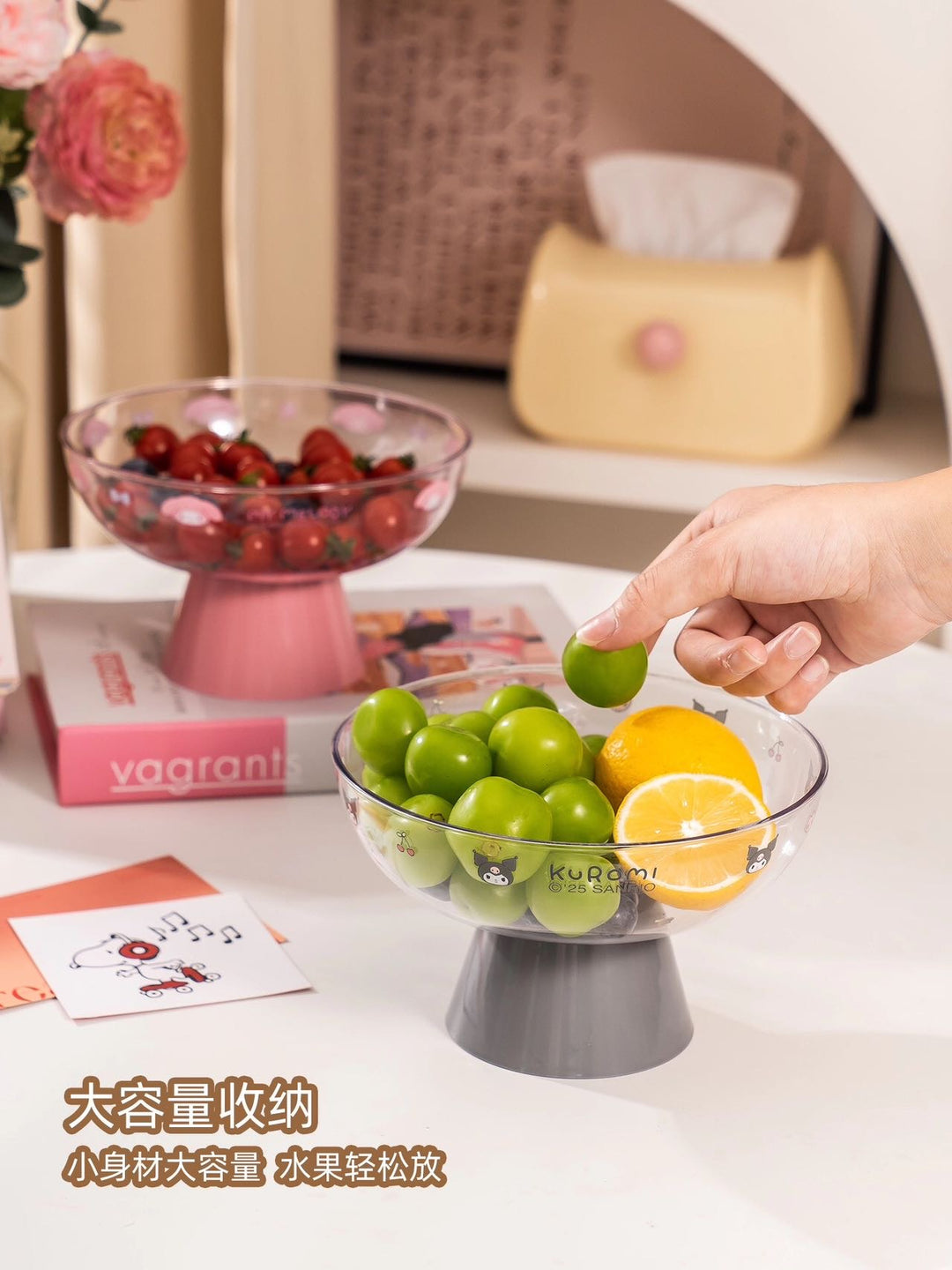 Sanrio Fruit Plate Fruit Plate Drain Basket