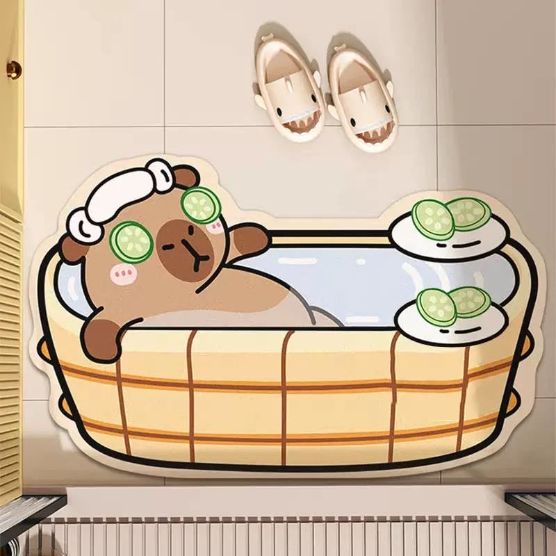 Capybara Series Soft Diatomite Bath Mat 🛁 | Super Absorbent & Quick-Dry | Anti-Slip | Multiple Designs Available